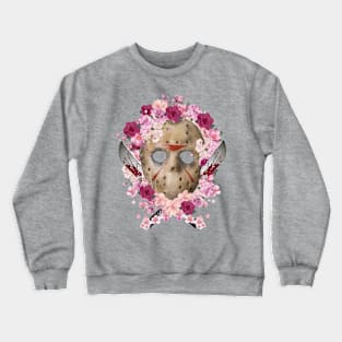 Floral Horror Hockey Mask Crewneck Sweatshirt